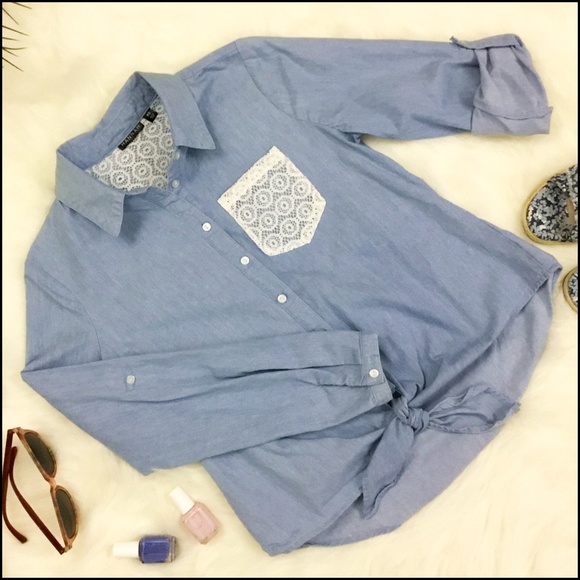 Hannah Tops - Hannah chambray button down shirt